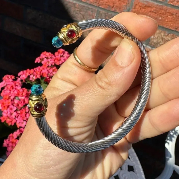 Anthropologie Barocco Stainless Steel Waterproof Cuff Bangle Bracelet - Picture 10 of 13